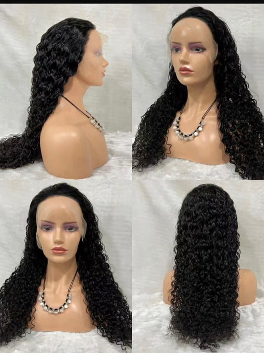 Transparent 13*4 lace Frontal water wave wig/ Peluca frontal de frontal transparente de 13*4 con ondas de agua.