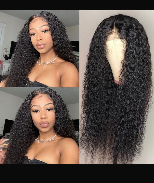 Transparent 13*4 lace Frontal water wave wig/ Peluca frontal de frontal transparente de 13*4 con ondas de agua.