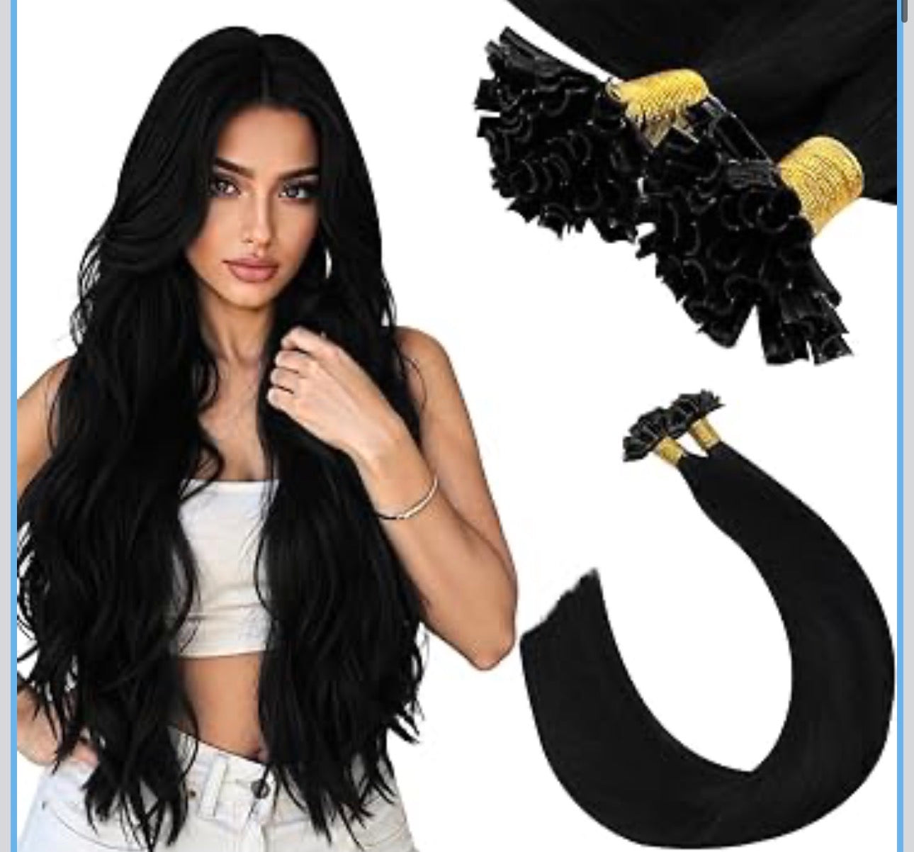 K-tip straight hair extensions/ K-tip extensiones lacias