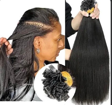 K-tip straight hair extensions/ K-tip extensiones lacias