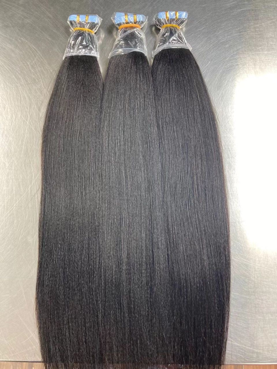 Tape hair extensions straight-body wave/extensiones de cabello con cinta adhesiva lacio-ondulado